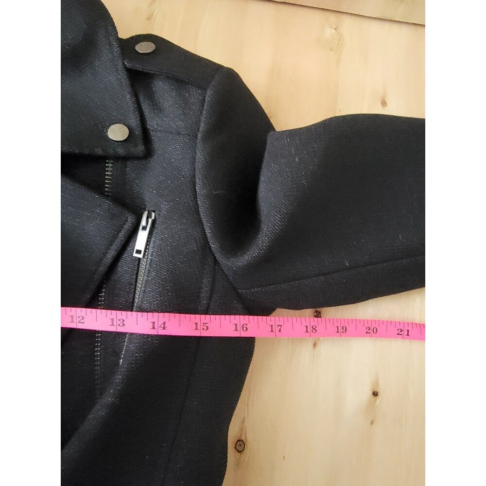 Banana Republic Flounce Front Moto Jacket, Size 0 Black Preppy - Picture 7 of 11